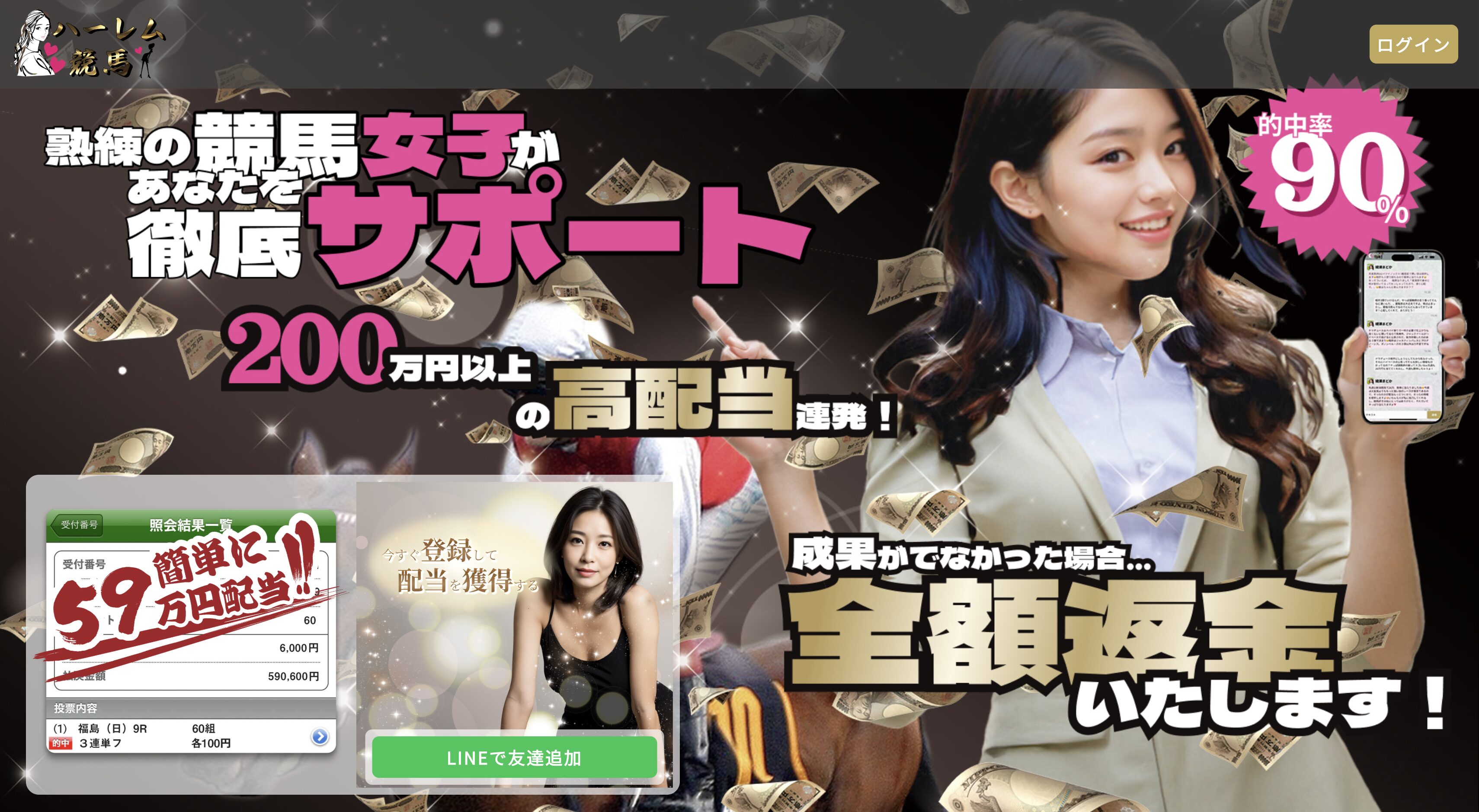 ハーレム競馬,,,競馬,競馬予想,競馬予想サイト,競馬投資,競馬投資家,詐欺,口コミ,当たる,当たらない,稼げる,稼げない,検証,